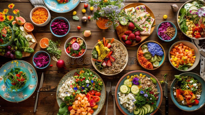 Fresh ingredients flat lay for easy cooking