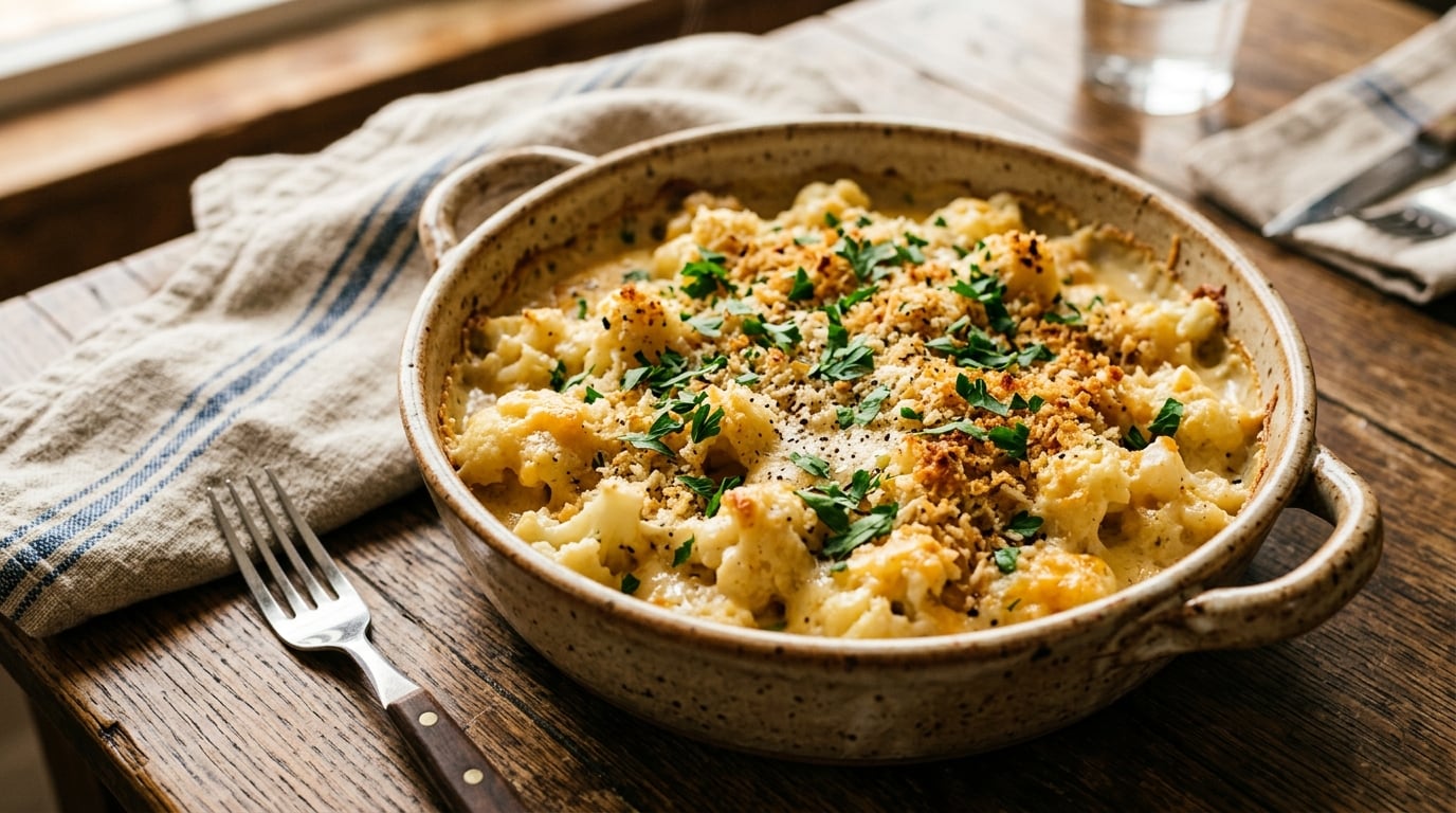 Loaded Cauliflower Mac and Cheese